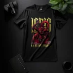Crimson Monarch Premium Black T-Shirt - Image 5