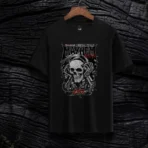 Vintage Skull Premium Black T-Shirt - Image 5