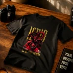 Crimson Monarch Premium Black T-Shirt - Image 4