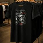 Vintage Skull Premium Black T-Shirt - Image 4