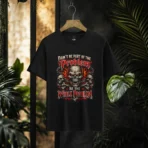 Be The Whole Problem" Evil Skull Metal T-Shirt (Black) - Image 4