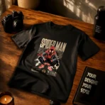 Spider-Man "Miles Morales" Cyber-Streetwear Black T-Shirt - Image 3