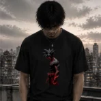 Shadow Saiyan Premium Black T-Shirt - Image 2