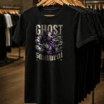 Ghost Samurai Premium Black T-Shirt - Image 2