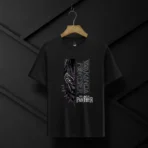 Black Panther Split Graphic Premium Black T-Shirt - Image 2