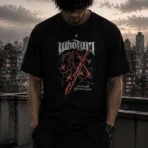Who I Am Sword & Flail Premium Black T-Shirt - Image 2
