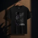 Black Panther Split Graphic Premium Black T-Shirt - Image 5