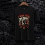 Flame & Cards Vintage Black T-Shirt - Image 3