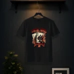 Flame & Cards Vintage Black T-Shirt - Image 2