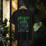 Cyberpunk Airman Mech black T-Shirt - Sci-Fi Pilot Edition - Image 3
